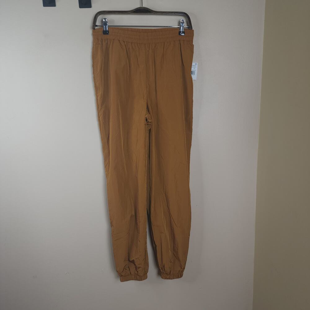 Good American Essential Nylon Track Pants in Bronze Size S